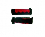 PAIRE DE POIGNEES CAOUTCHOUC - Koso Noir / Rouge