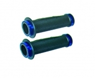 Poignée caoutchouc - Bague aluminium bleu