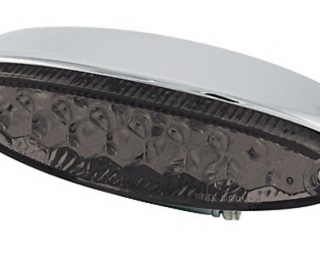 Feu arrière fumé ovale à LEDS avec support métal chromé