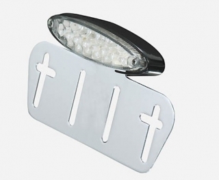 Feu arrière transparent ovale à LEDS support de plaque