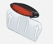 Feu arrière rouge ovale à LEDS support de plaque