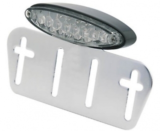 Feu arrière transparent ovale à LEDS support de plaque