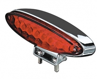 Feu arrière rouge ovale à LEDS avec support métal
