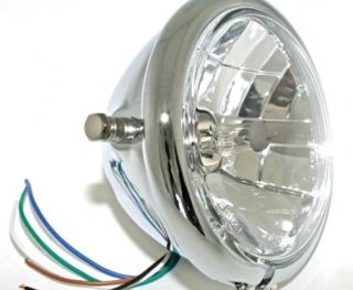 Optique de phare métal chromé TRAVEL - Verre lisse