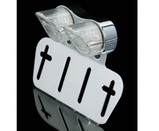 Feu arrière transparent SHARK à LEDS support de plaque